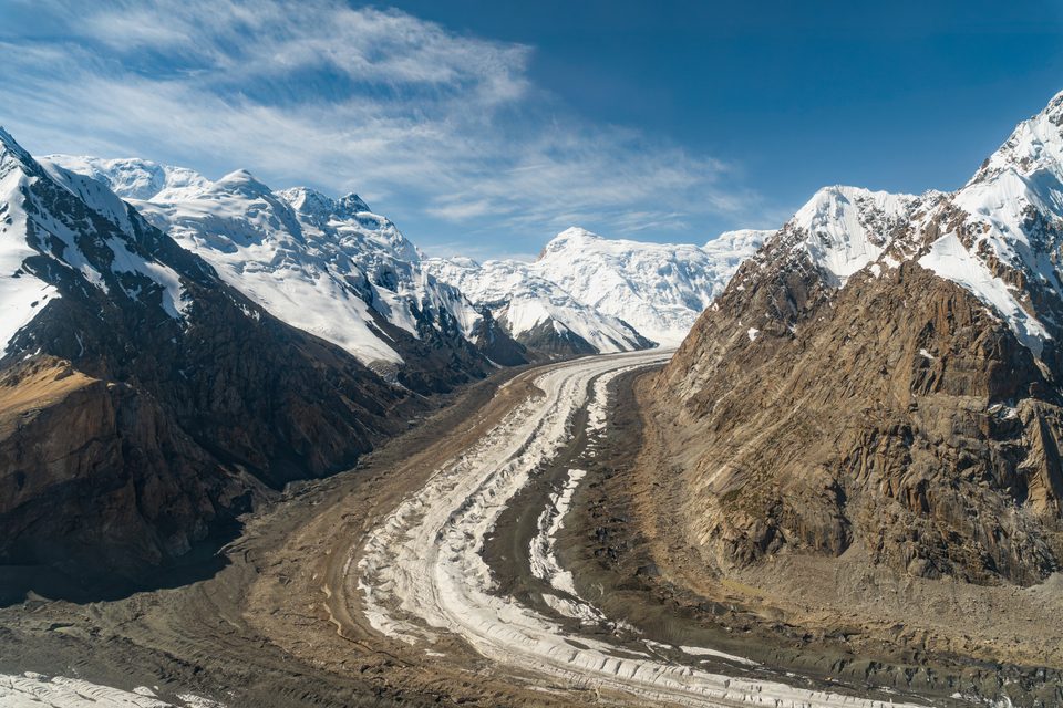 Glacier valley in Khan Tengri Nature Park.
