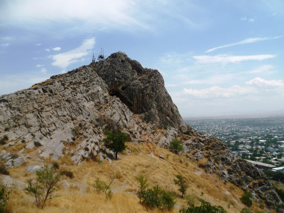 Rocky slope of Sulaiman-Too above the city.